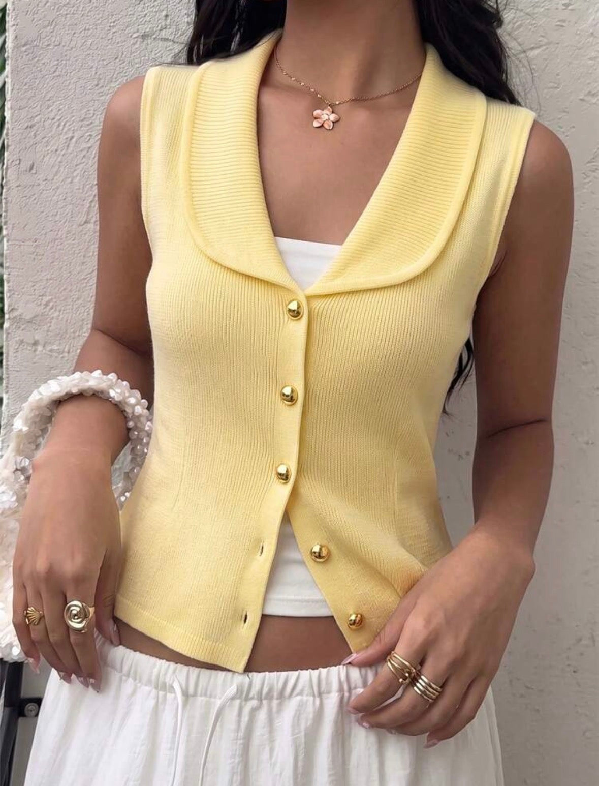 Top sans manches - Jaune