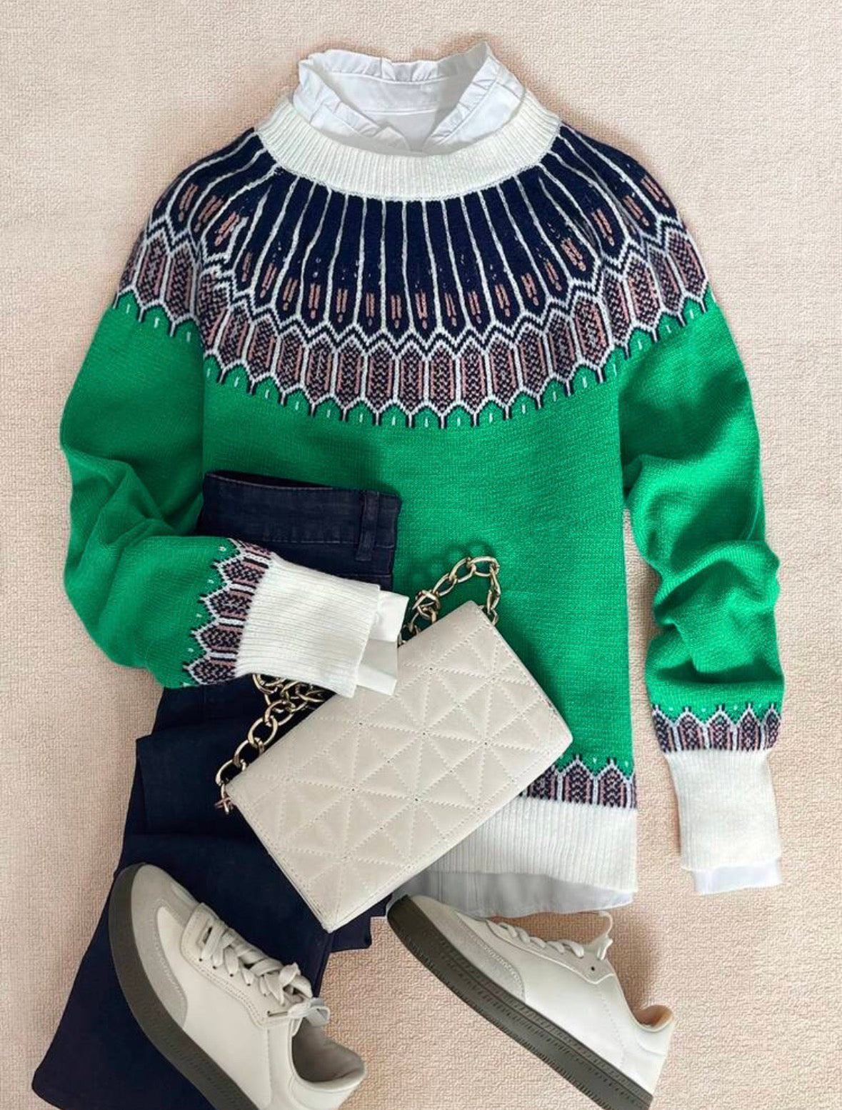Pull tricoté - Green nordique