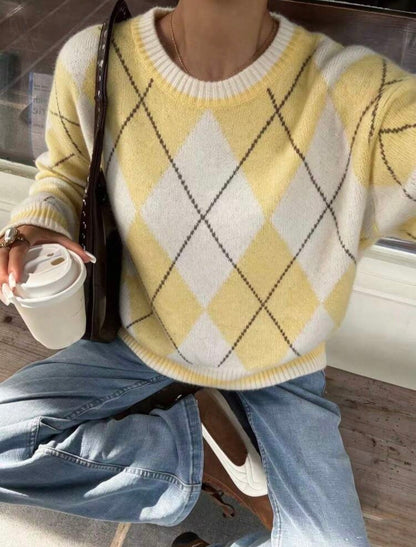 Pull - Jacquard jaune