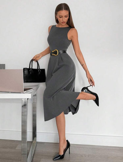 Robe midi grise