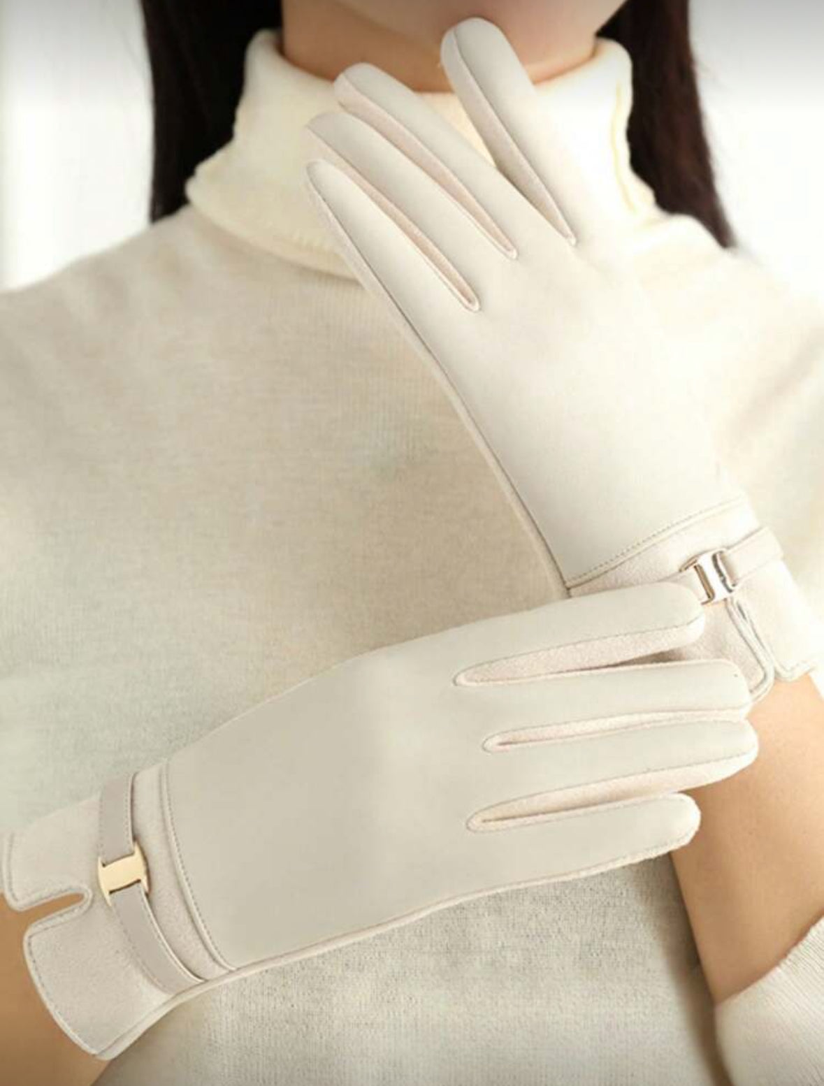 Gants en velours (Blanc)