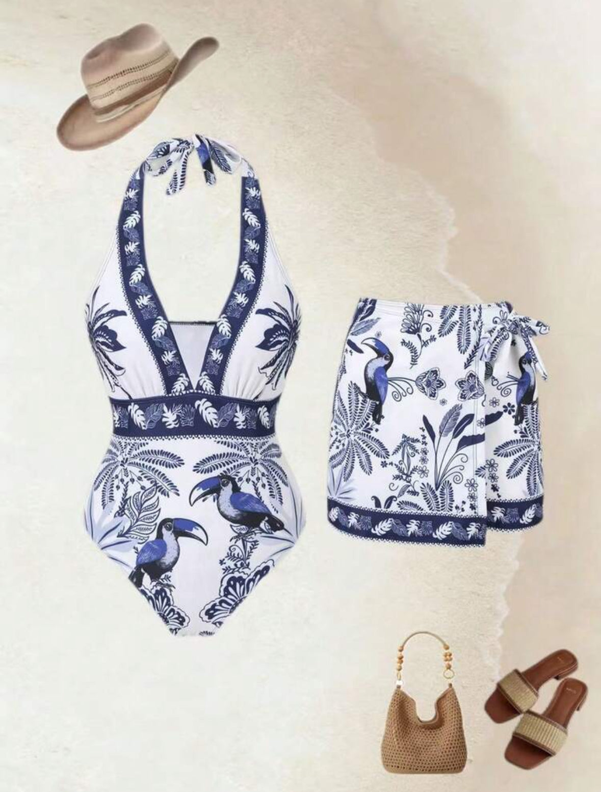 Maillot de bain oasis bleu