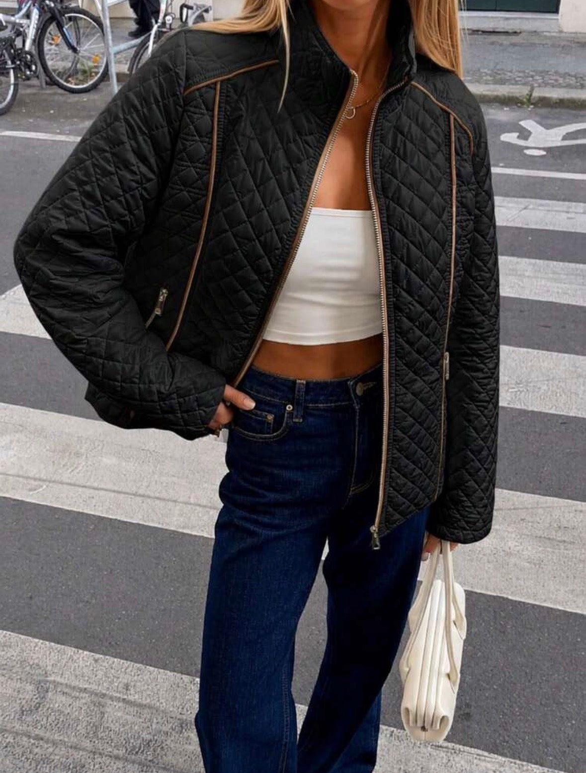 Manteau léger en duvet avec poches