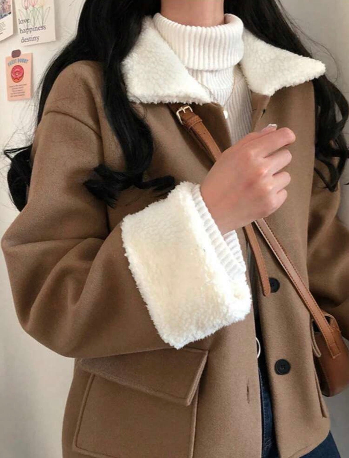 Veste courte en mélange de laine