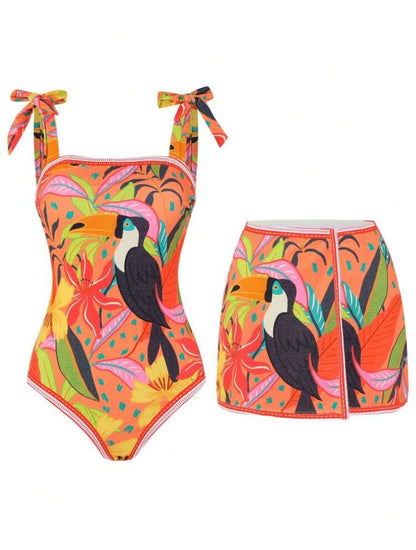 Maillot de bain une-pièce avec jupe (Oasis)