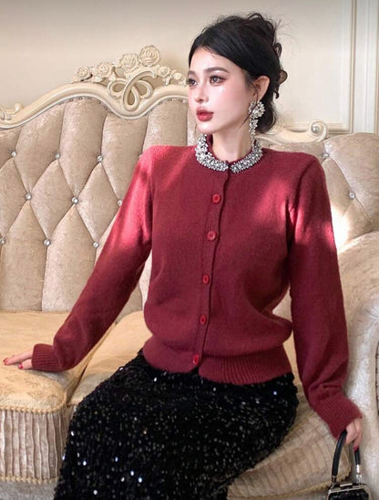 Cardigan avec ornements de strass