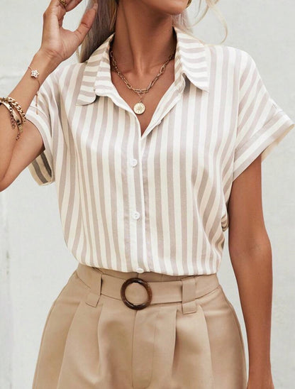 Chemise rayée à manches courtes
