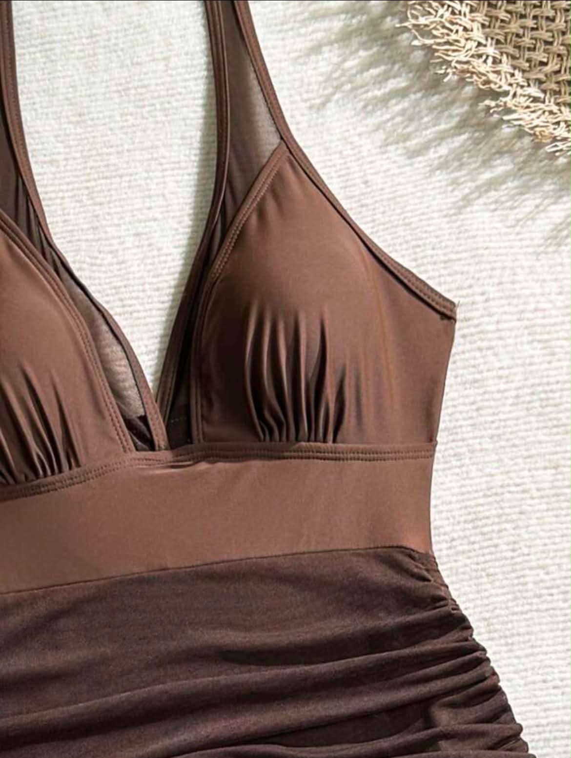 Maillot de bain Robe texturée (Brown)
