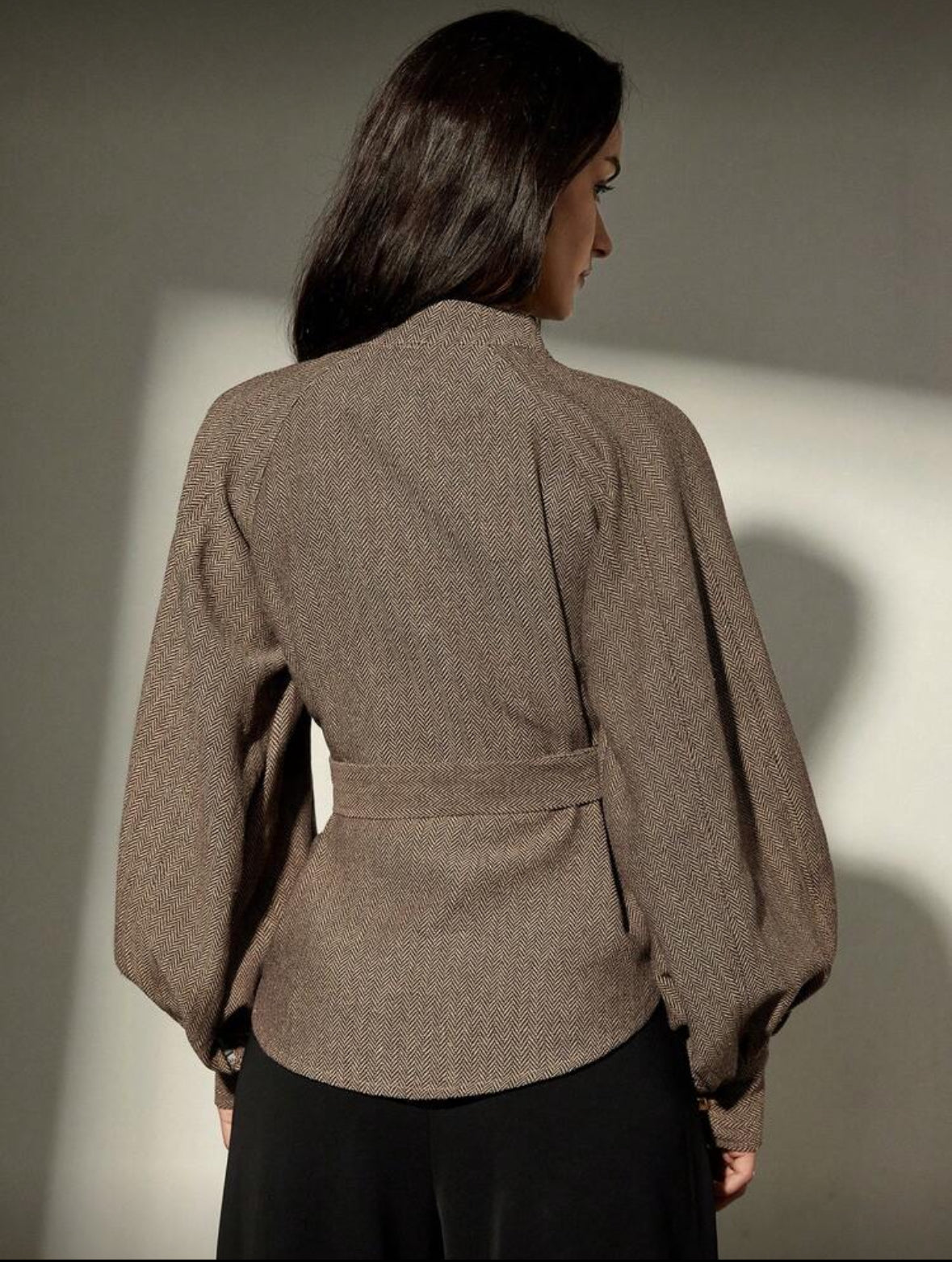 Chemise à manches longues col mao