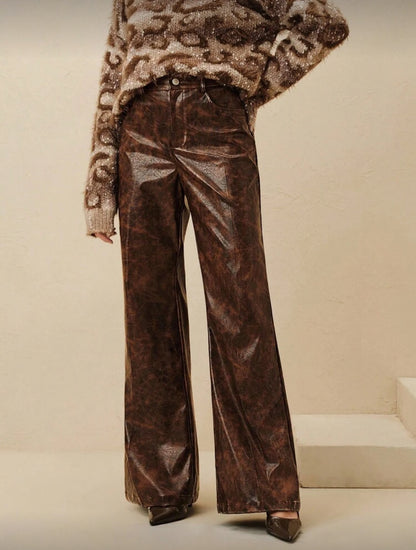 Pantalon évasé en PU