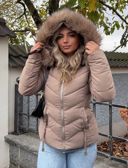 Manteau matelassé - Capuche en fourrure