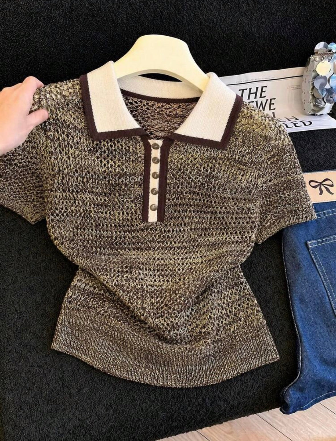Top tricoté vintage