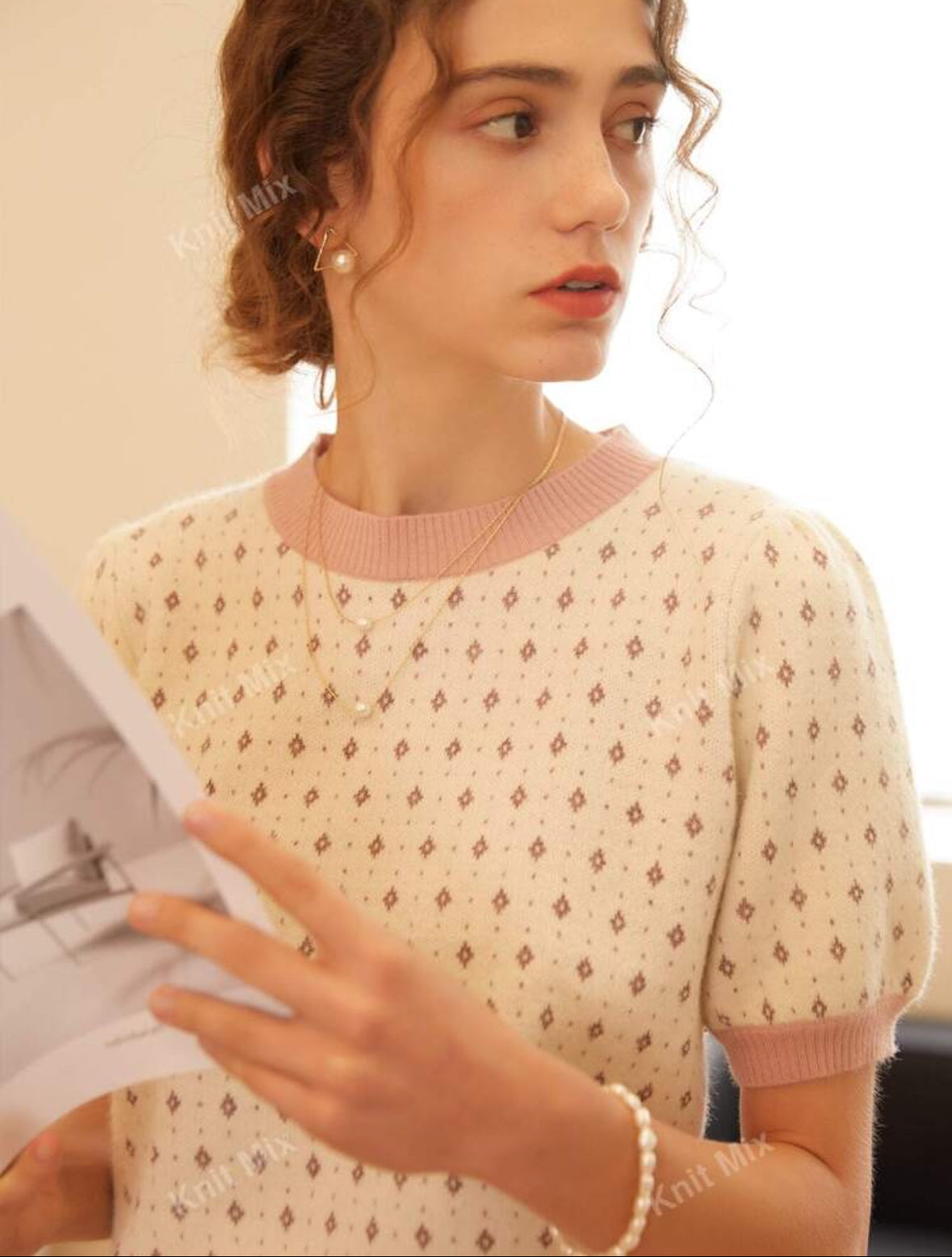 Top tricoté  (Beige)