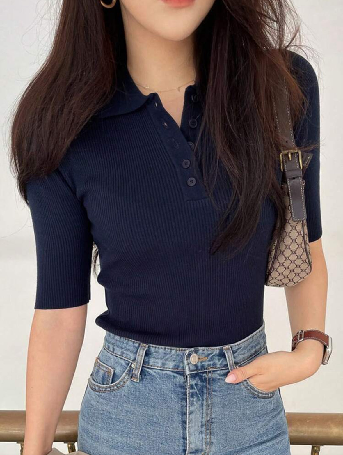 Top tricoté  manches mi-longues