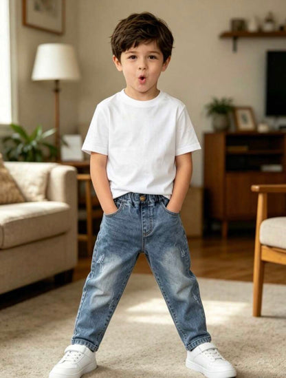 Jeans en denim délavé