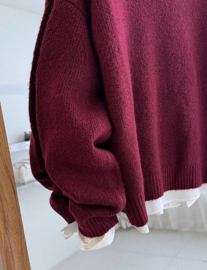 Cardigan Bordeau - Floral