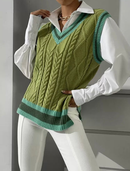 Pull sans manches -Vert olive
