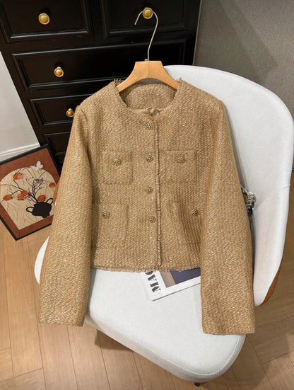 Veste courte à col rond