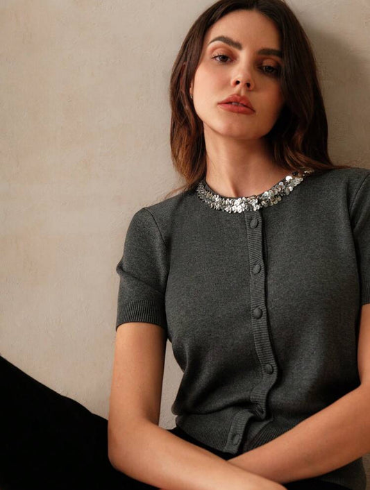 Cardigan Sequin embellish