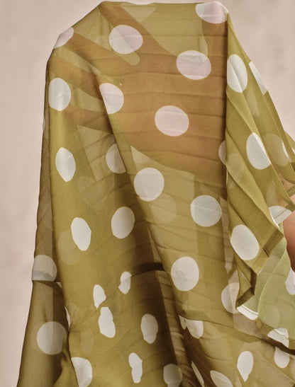 Blouse élégante - vert à pois