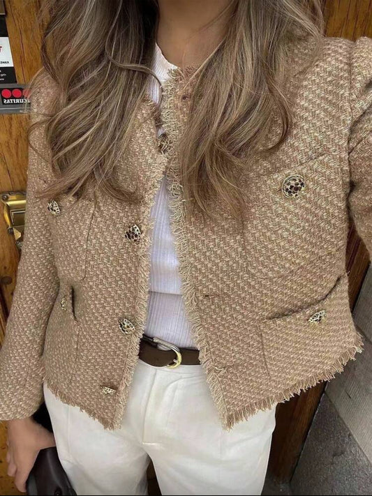 Veste courte à col rond