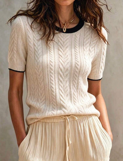 Pull col rond - Manches courtes