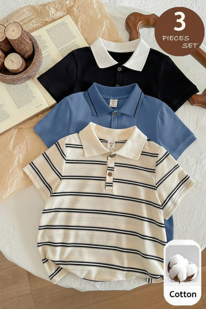 3 pièces Polo jeune garçon