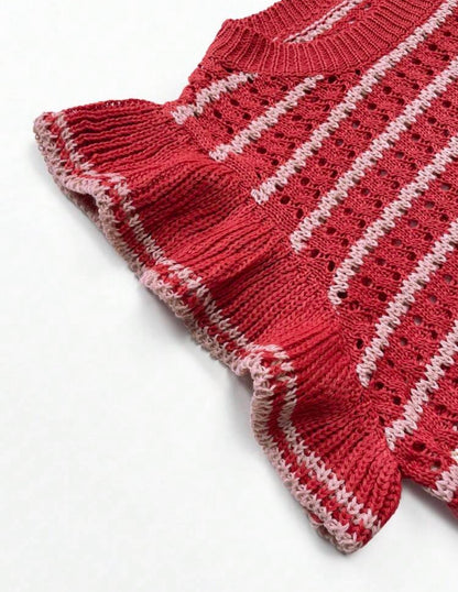 Gilet — Crochet rayé