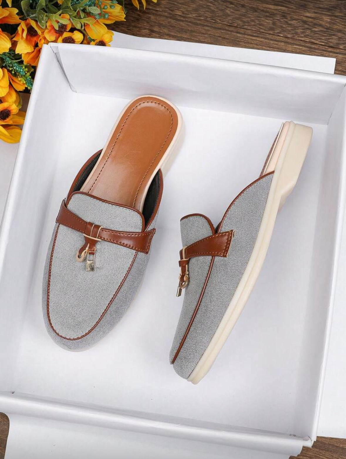 Mocassins plates à enfiler (Grey)