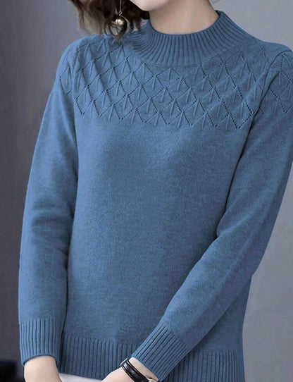 Pull col roulé - Bleu