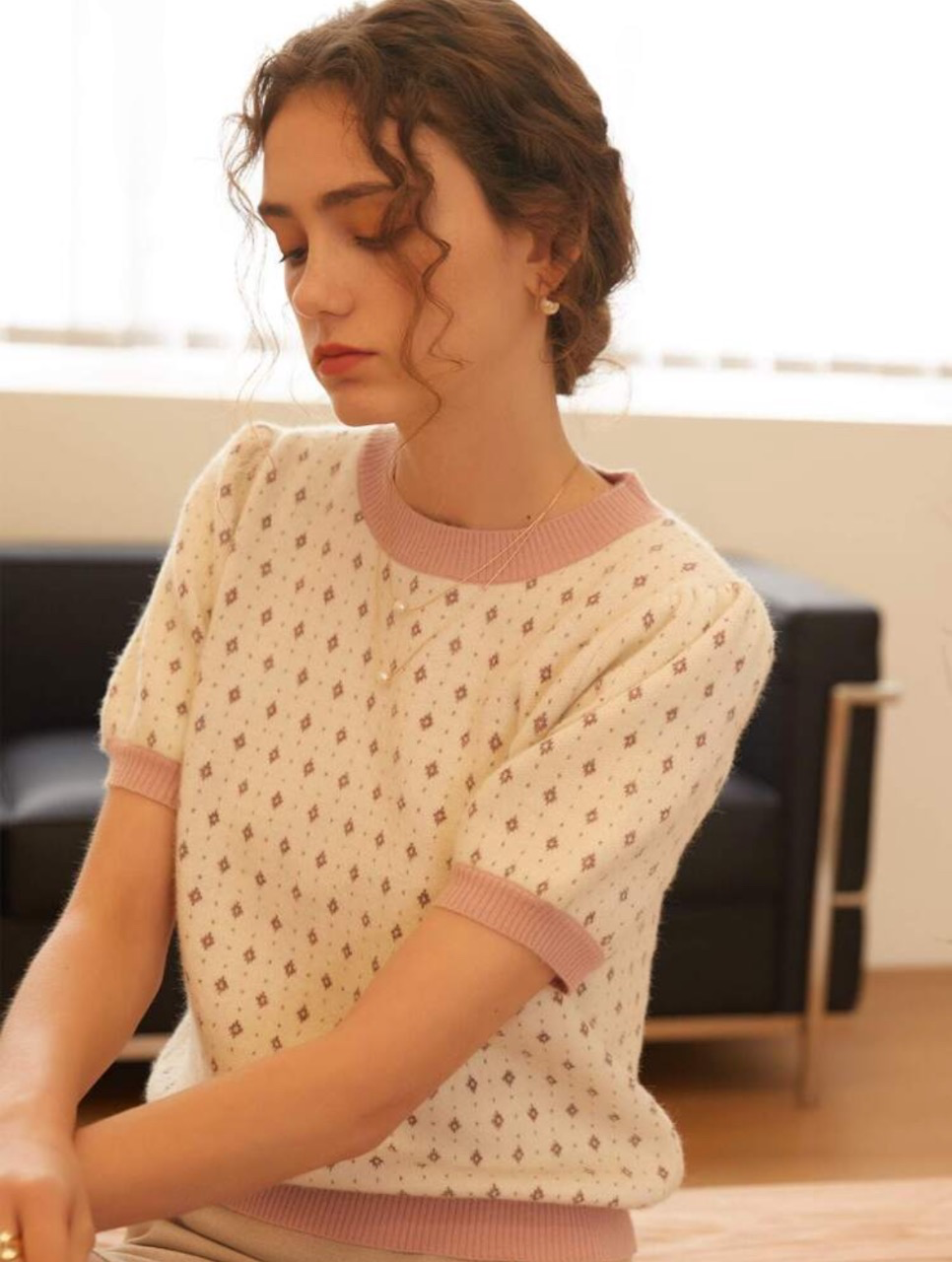 Top tricoté  (Beige)
