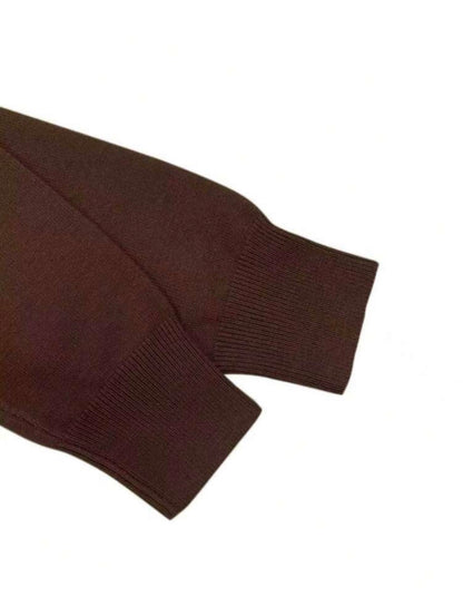 Pull col rond - Argyle - Marron