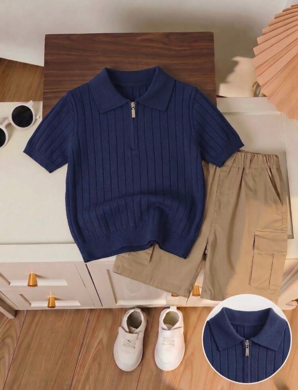 Polo fin - Col zippé