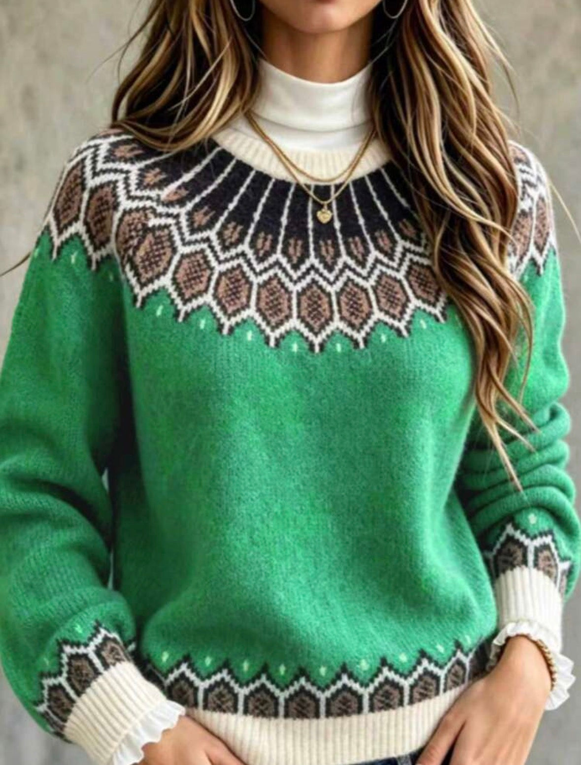 Pull tricoté - Green nordique