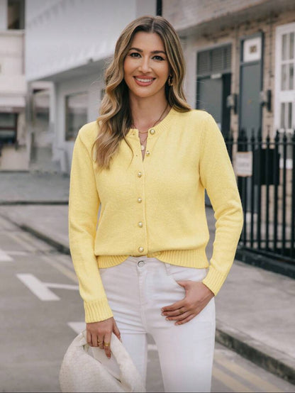 Cardigan minimaliste à col rond