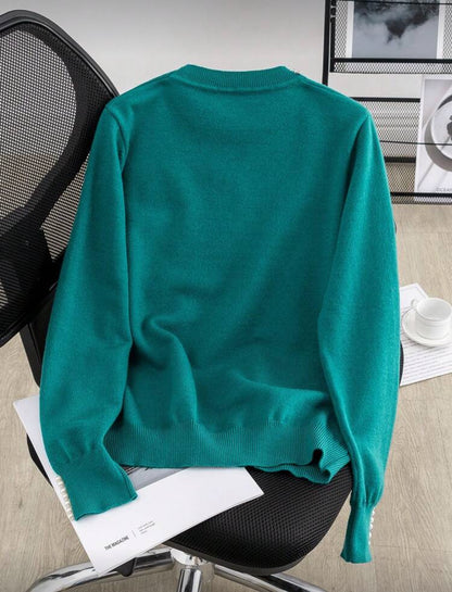 Pull Décontracté Kiko Perles (Vert sapin)