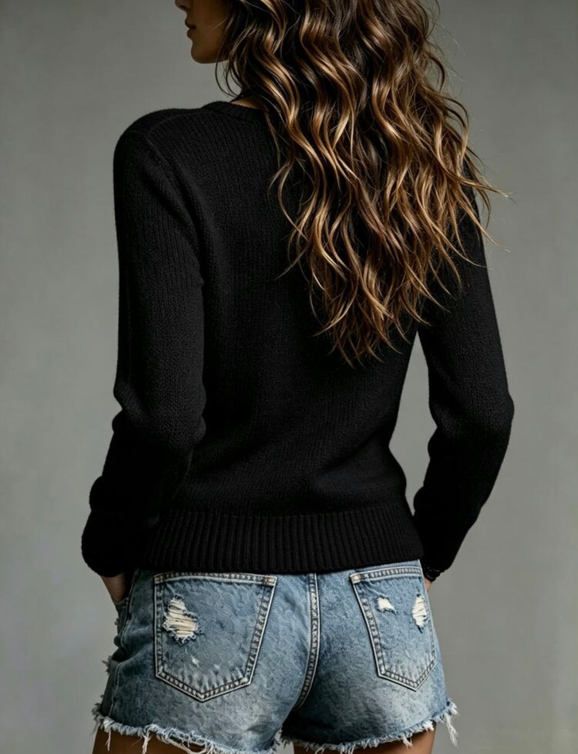 Pull - Col V - Noir
