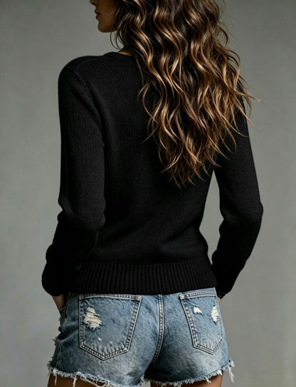Pull - Col V - Noir