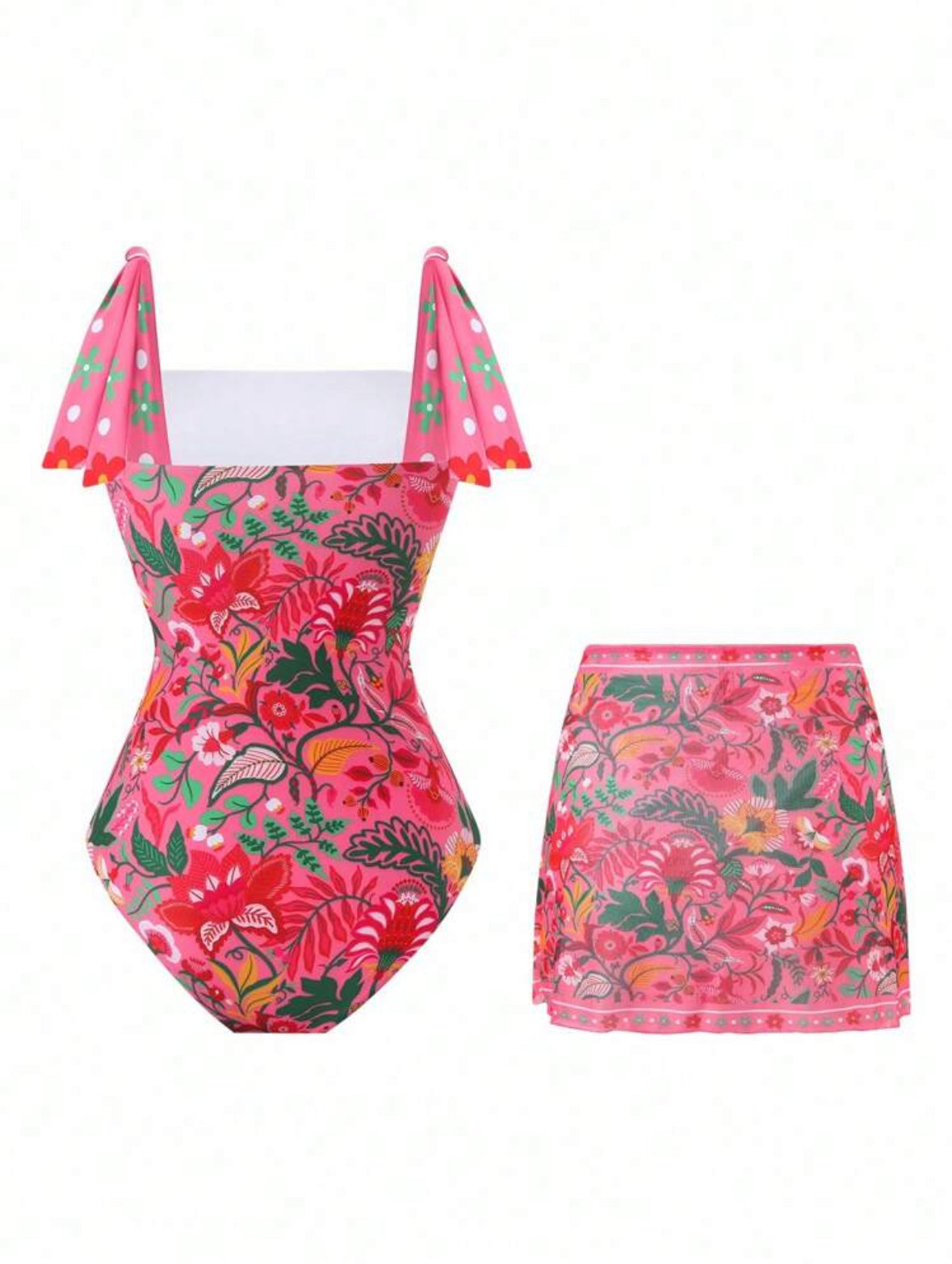 Maillot de bain une-pièce avec jupe
