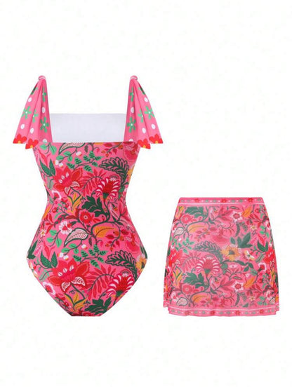 Maillot de bain une-pièce avec jupe