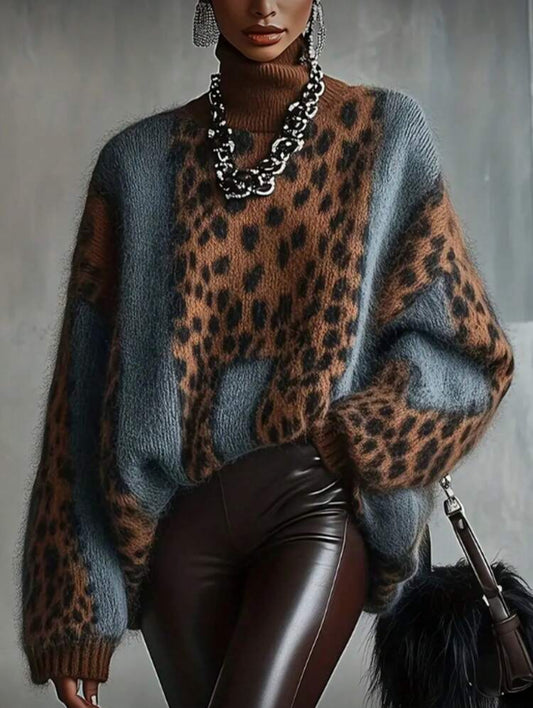 Pull ample léopard