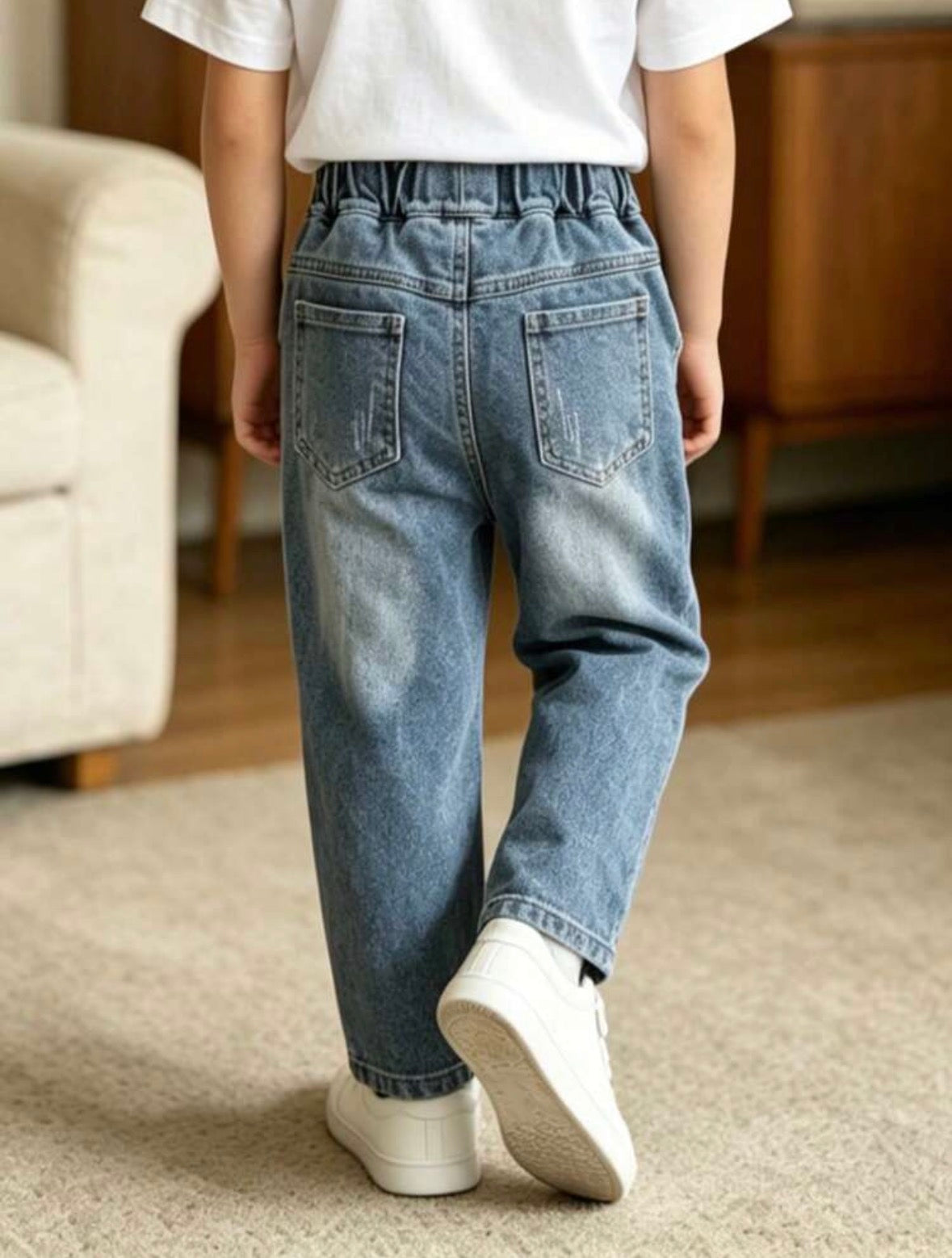 Jeans en denim délavé