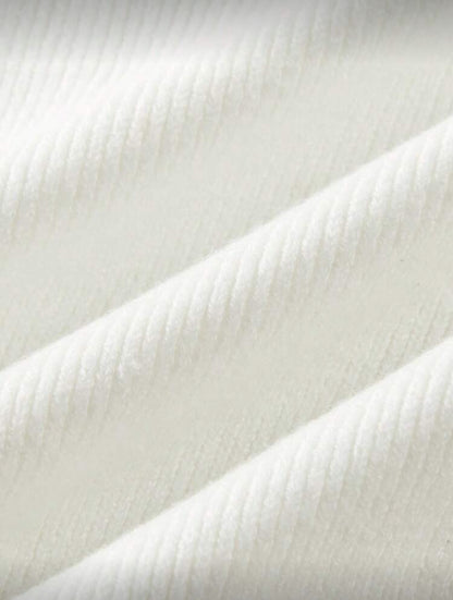 Cardigan à col V blanc, manches courtes