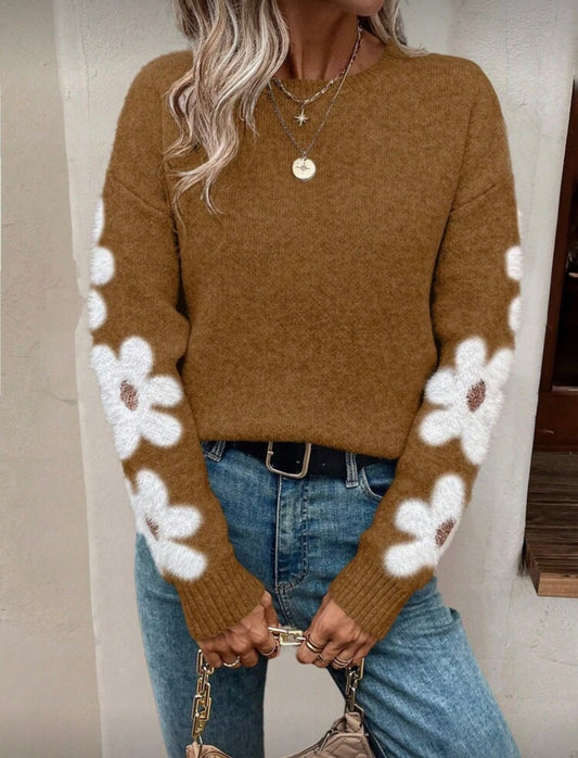 Pull ample à col rond et manches longues