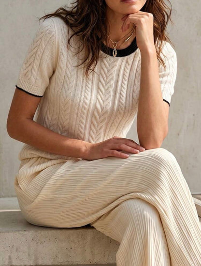 Pull col rond - Manches courtes