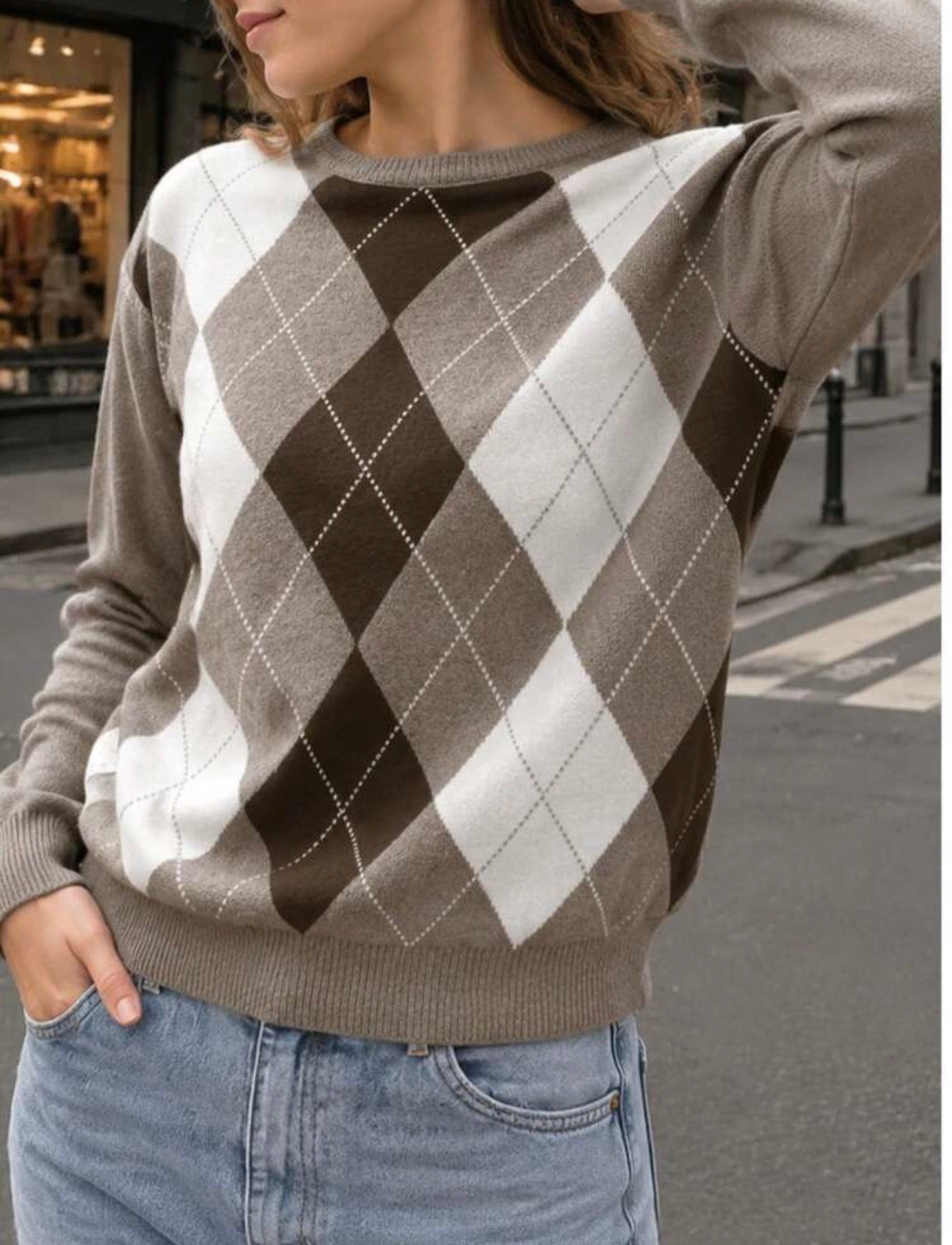 Pull col rond - Argyle