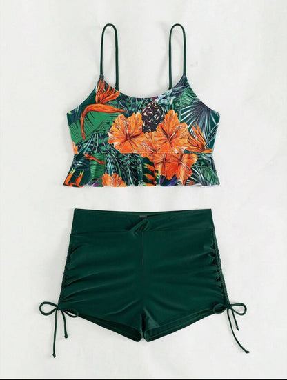 Vcay Ensemble tankini green