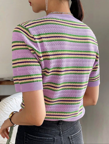 Top en tricot à rayures