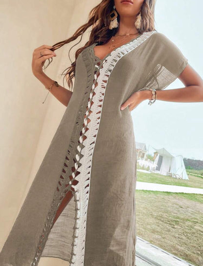 Cache-maillot ample en mousseline de soie