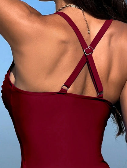 2pcs/Set chest cross (Burgundy)